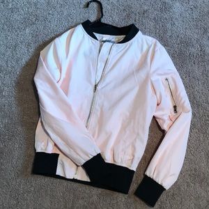 Black and pink bomber jacket